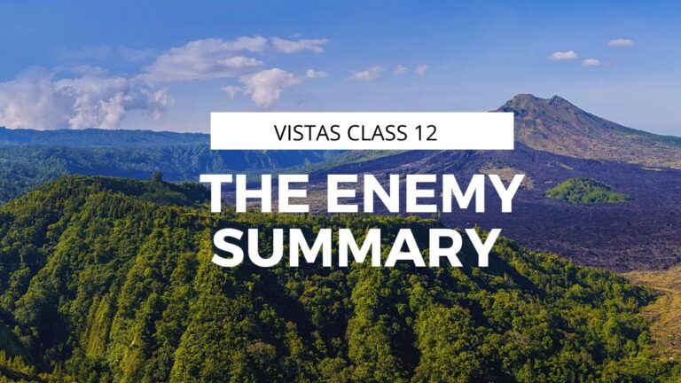 THE ENEMY SUMMARY CLASS 12 VISTAS