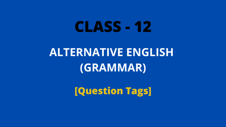 ALTERNATIVE ENGLISH GRAMMAR Question Tags