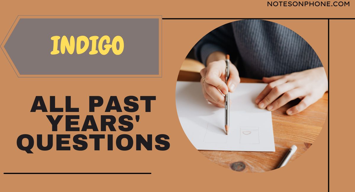 Indigo chapter's all past years' questions